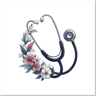 Flower Stethoscope Posters and Art